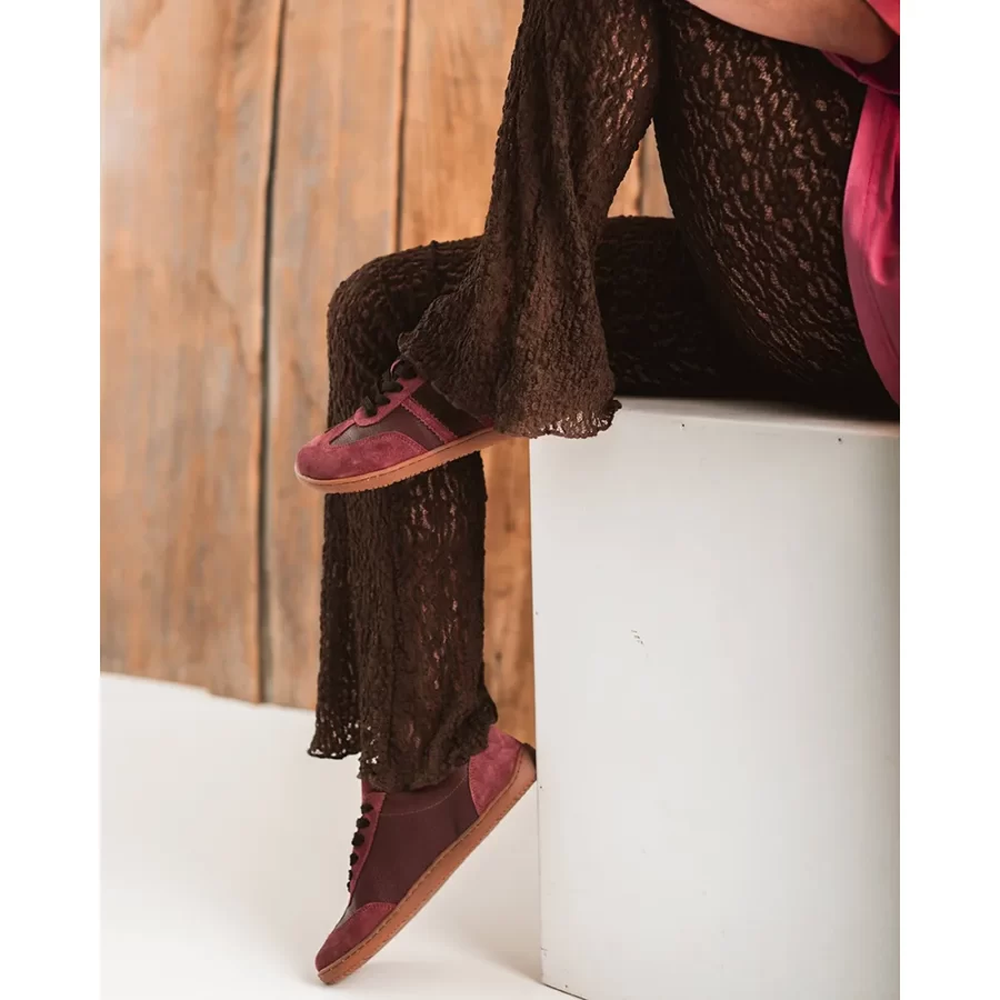 Sneakersy Skórzane "Berry Chic" – Burgund