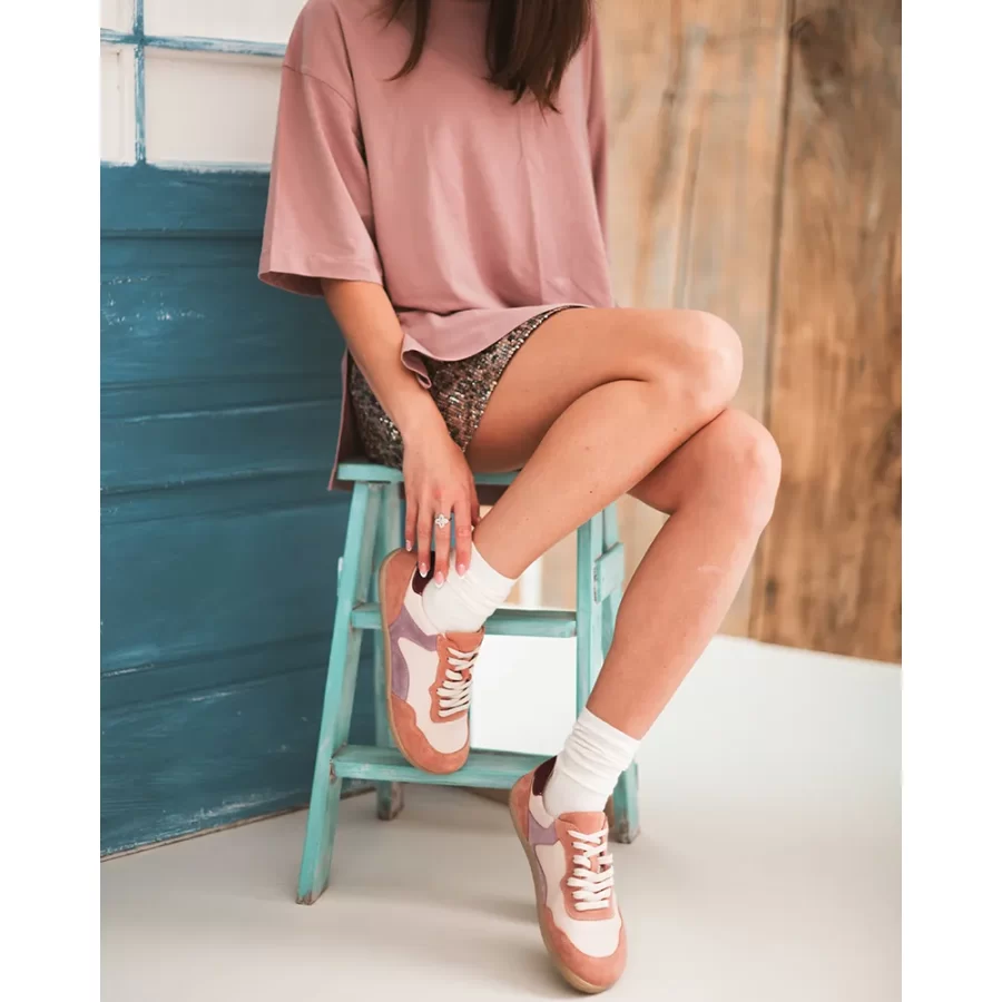 Sneakersy "Pastel Dusk" – Róż, Liliowy & Biały