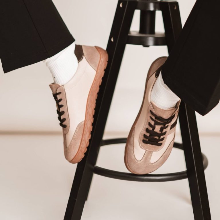 Retro Sneakersy "Coffee Break" – Beż & Brąz