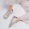 Zamszowe Sneakersy Damskie w Stylu Retro – Pastelowy Mix Kolorów "Lavender & Grey"