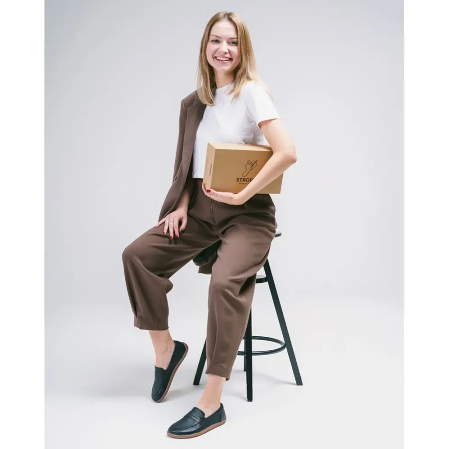 Urban Comfort Loafers - Eleganckie Skórzane Barefooty - obrazek 4