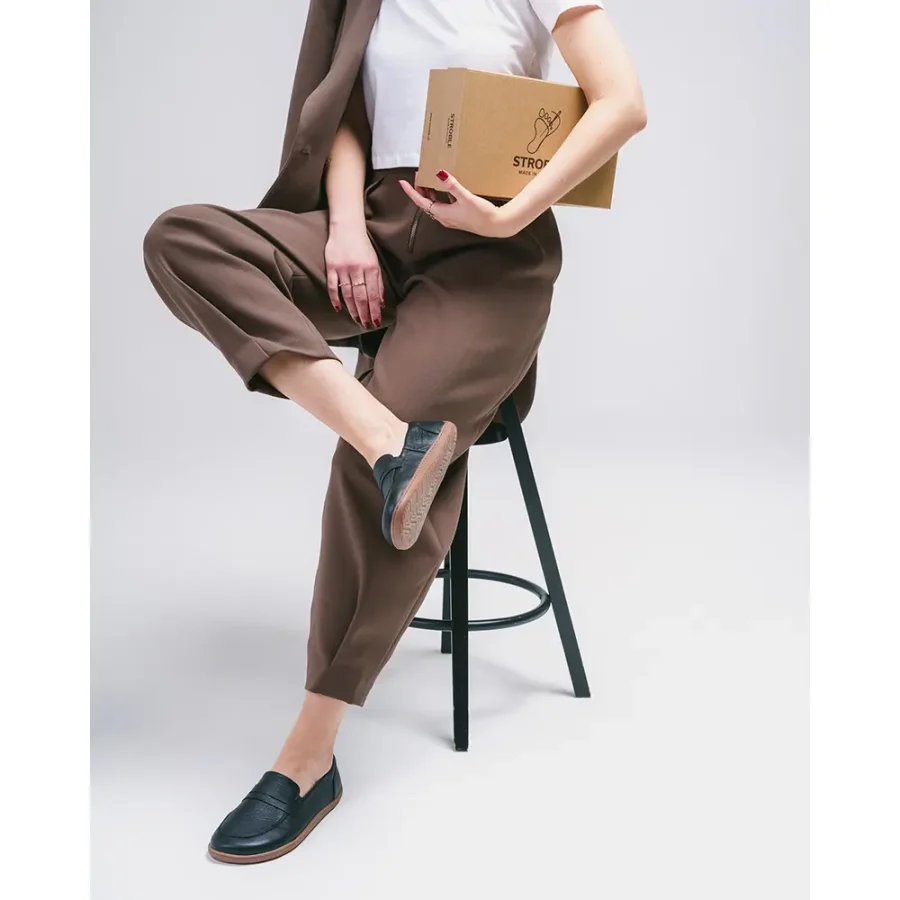 Urban Comfort Loafers - Eleganckie Skórzane Barefooty - obrazek 6