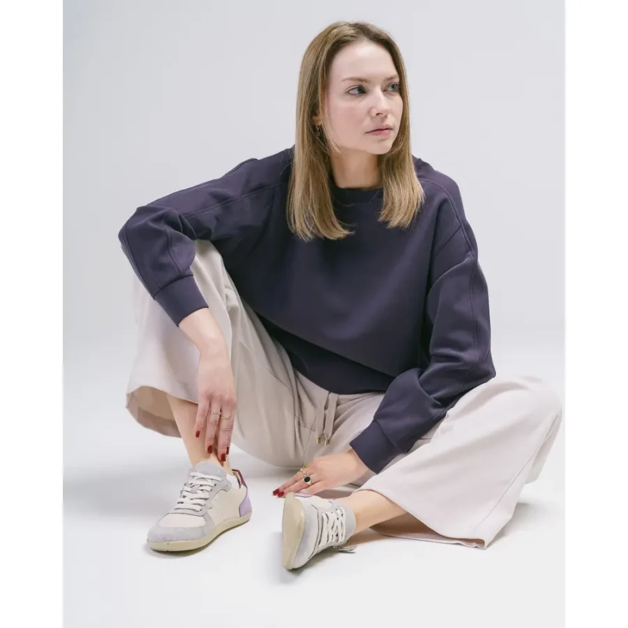 Zamszowe Sneakersy Damskie w Stylu Retro – Pastelowy Mix Kolorów "Lavender & Grey" - obrazek 2