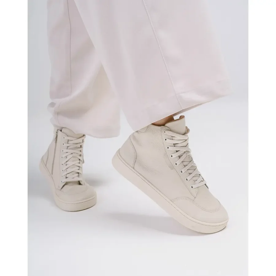 Wysokie Sneakersy "Vanilla Street" – Beżowy Monochrom