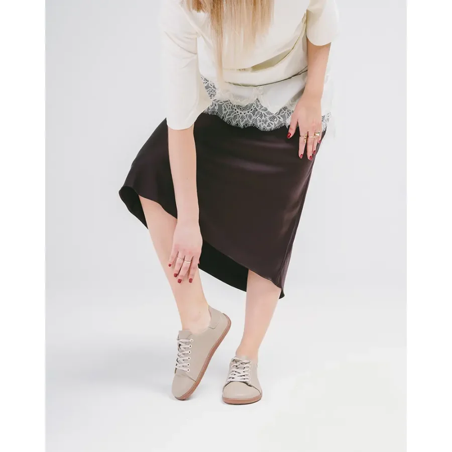 Sneakersy Minimalistyczne "Paris Chic" – Skóra Taupe - obrazek 7